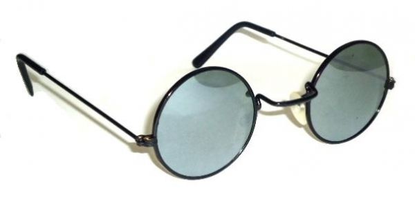 Estilo John Lennon Lentes De Cristal - Preto c/ Espelhado