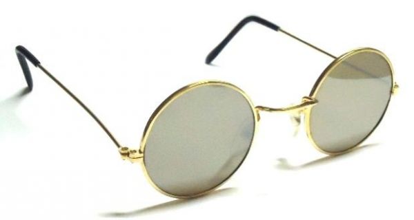 Estilo John Lennon Lentes De Cristal - Dourado c/ Espelhado